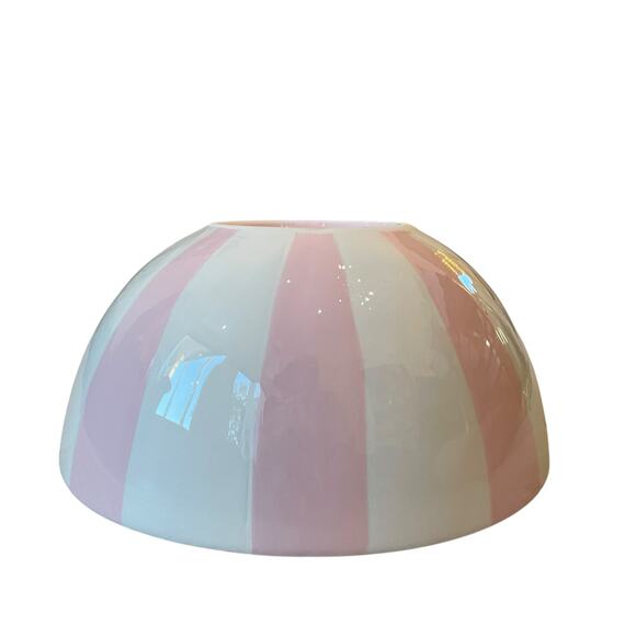 Pink & White Striped Spider Web Candy Bowl 10" Ceramic Chic Halloween Decor NEW - Picture 13 of 15